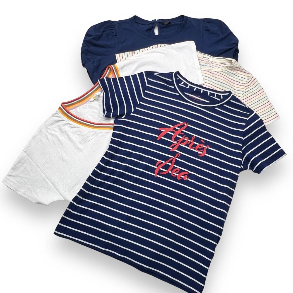Vineyard Vines J. Crew Boden Marine Layer Bundle of 4 Shirts Women's M‎ Blue